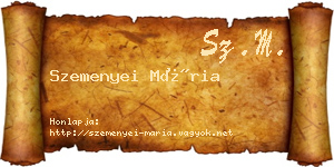 Szemenyei Mária névjegykártya