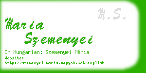 maria szemenyei business card