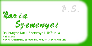 maria szemenyei business card